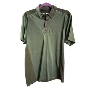 MSX‎ by Michael Strahan Men's Golf Polo Shirt Green Striped  Dry Fit SizeSL